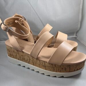 Women's Madden Girl Nude wedge ‘Steady’ Sandals Size 8
